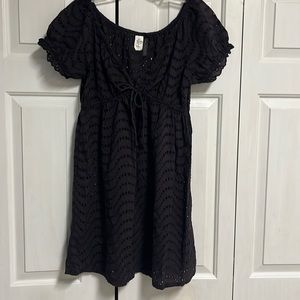 La Blanca by Rid Beattie Black Eyelet Coverup Size L